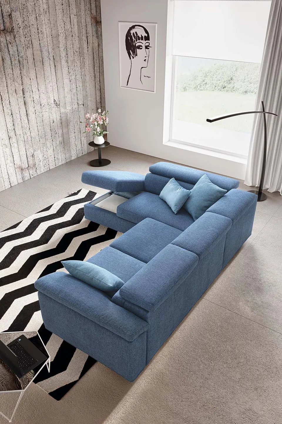 ספה פינתית עם תא אחסון Adela של LeComfort — תמונה 4