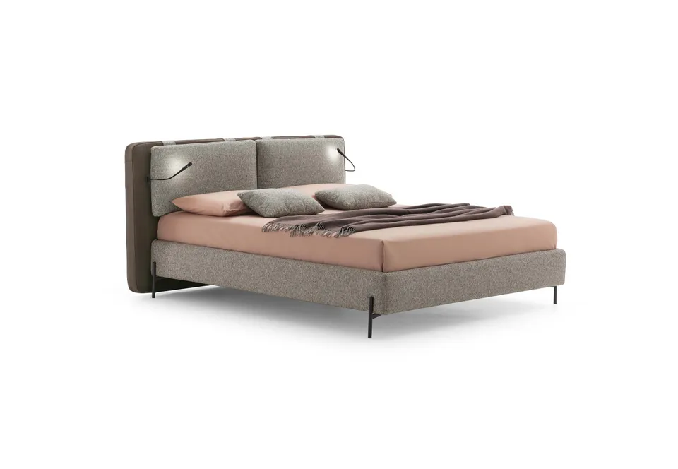 מיטה מרופדת עם תאורה Cortina של LeComfort — תמונה 2