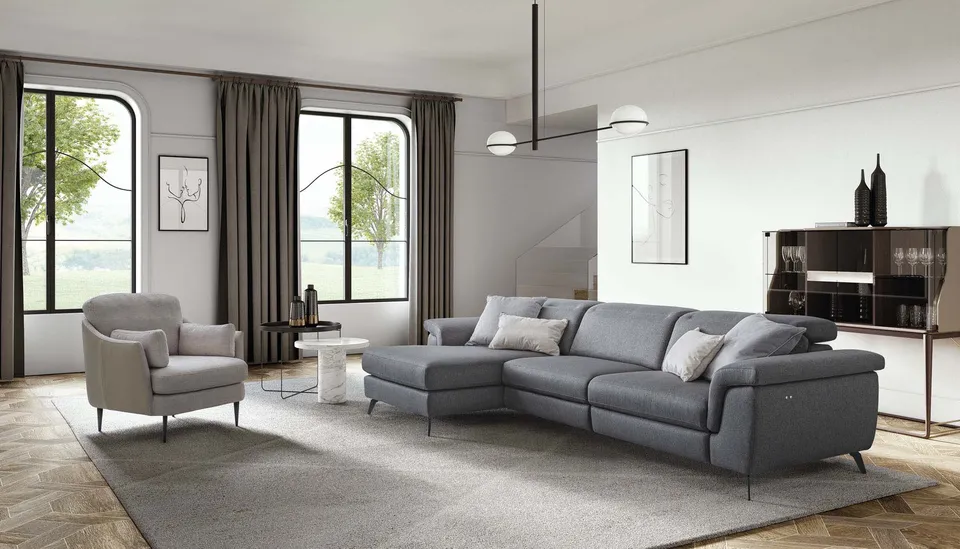 ספה פינתית עם ריקליינר חשמלי Zeno של LeComfort