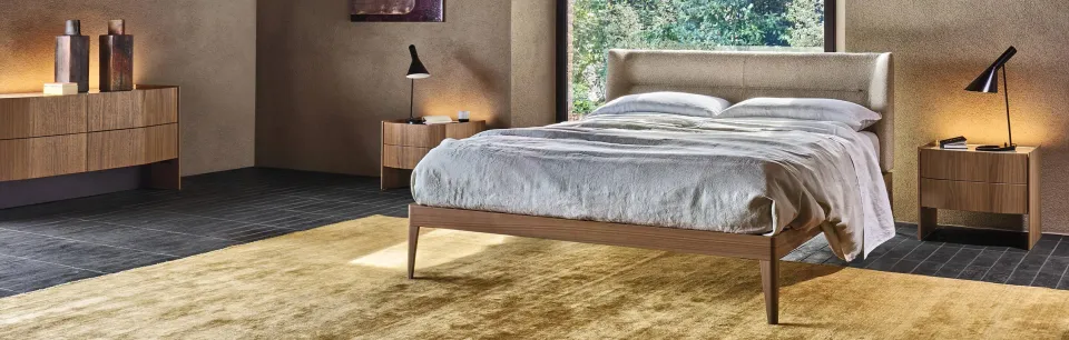 מיטה זוגית עם ראש מרופד Nest של Sangiacomo