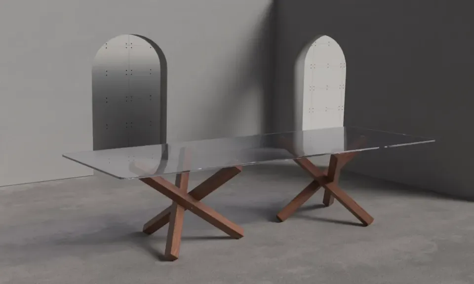 שולחן אוכל עם שני בסיסים Aikido Two Bases של Sovet Italia — תמונה 5