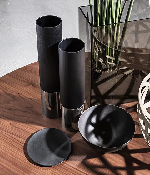 שולחן עגול עם משטח עץ Flute Wood של Sovet Italia — תמונה 4