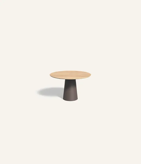 שולחן עגול עם משטח עץ Totem Wood של Sovet Italia