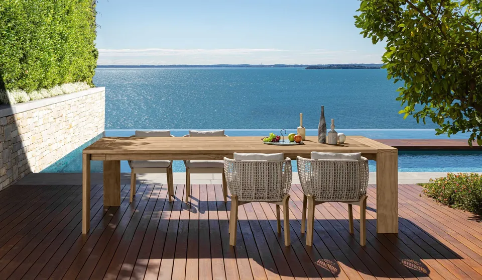 שולחן אוכל ארוך Argo//Wood 280×110 של Talenti מעץ Accoya