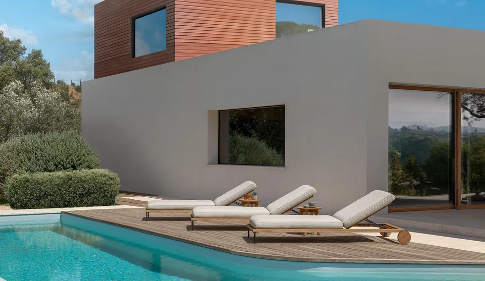 מיטת שיזוף CleoSoft//Wood של Talenti עם מסגרת עץ Accoya