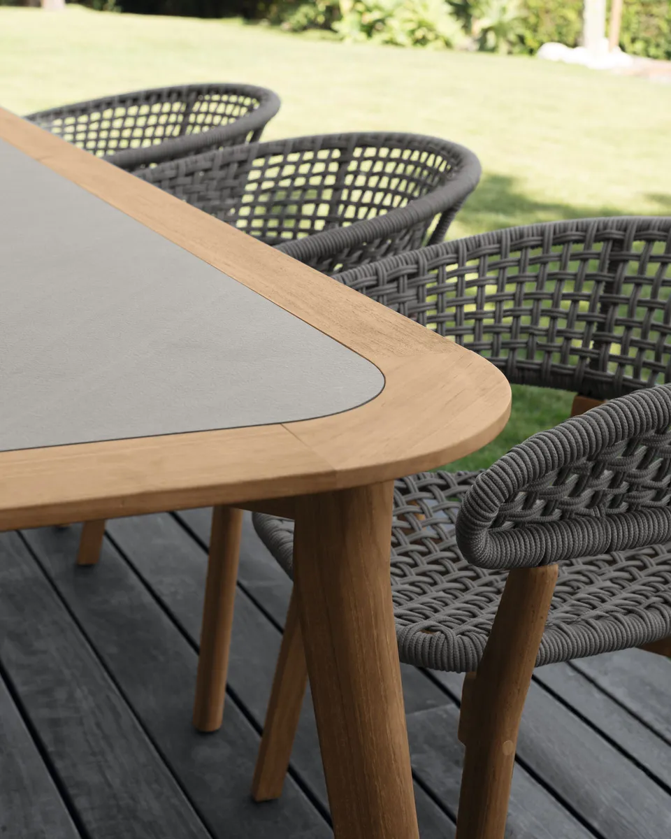 שולחן אוכל מטיק עם משטח HPL Moon Teak 200×100 של Talenti — תמונה 4