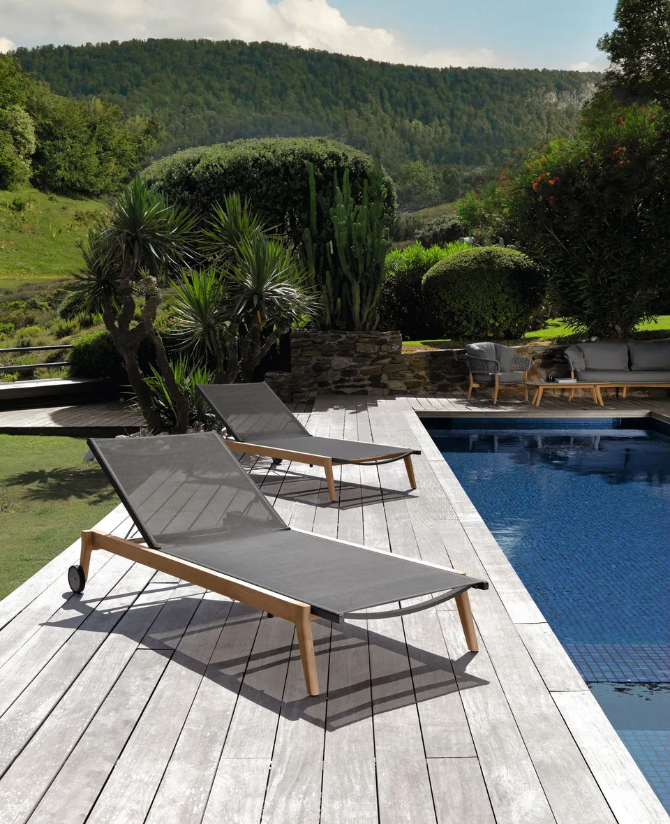 שולחן אוכל מטיק עם משטח HPL Moon Teak 200×100 של Talenti — תמונה 5