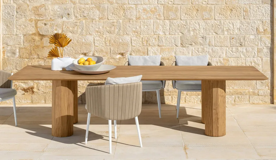שולחן אוכל Salinas 320×110 של Talenti מעץ על ארבעה עמודים קלאסיים