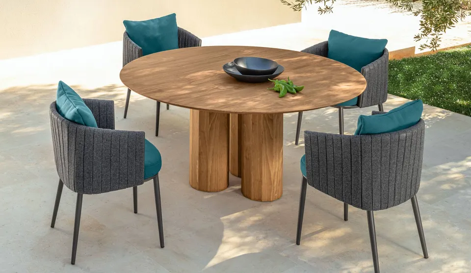 שולחן אוכל עגול Salinas D165 Accoya של Talenti מעץ