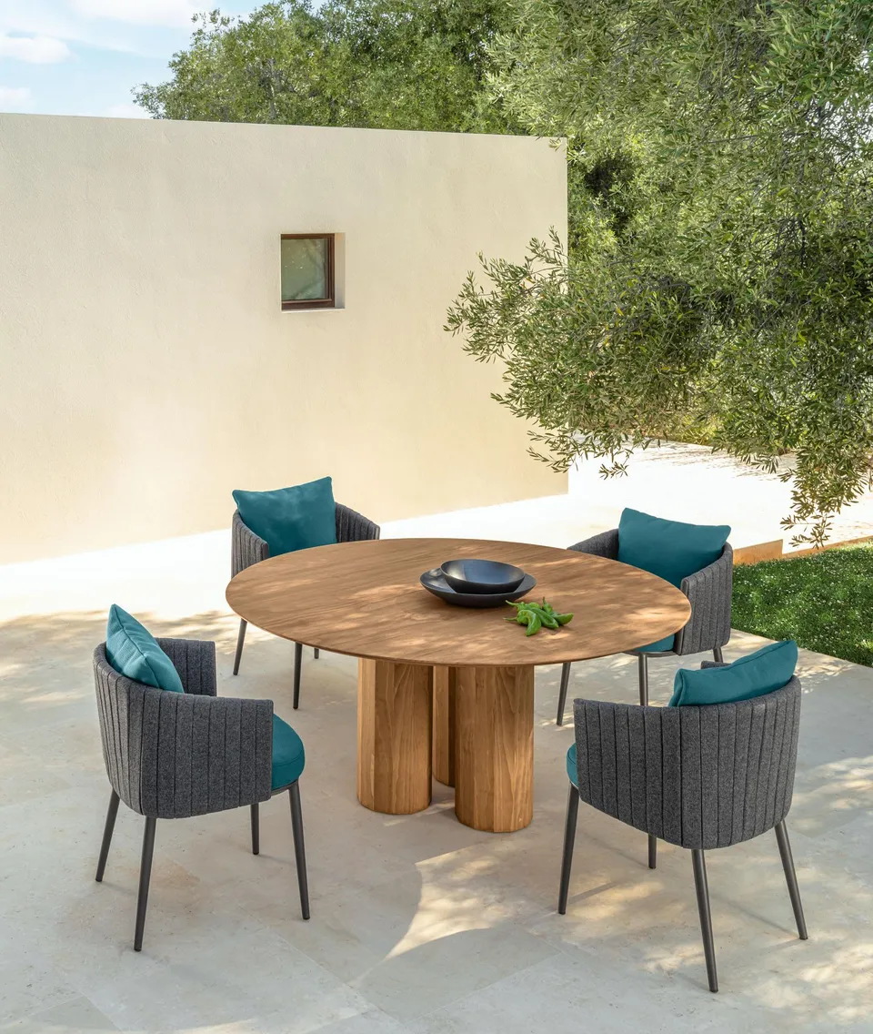 שולחן אוכל עגול מבטון Salinas D165 Concrete של Talenti — תמונה 6
