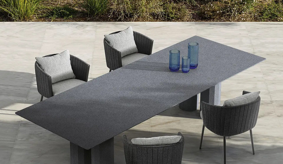 שולחן אוכל Salinas 280×110 מבטון של Talenti על עמודים קלאסיים